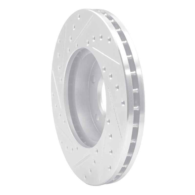 R1 90-97 Infiniti Q45 Front Right Drilled & Slotted Silver Brake Rotor