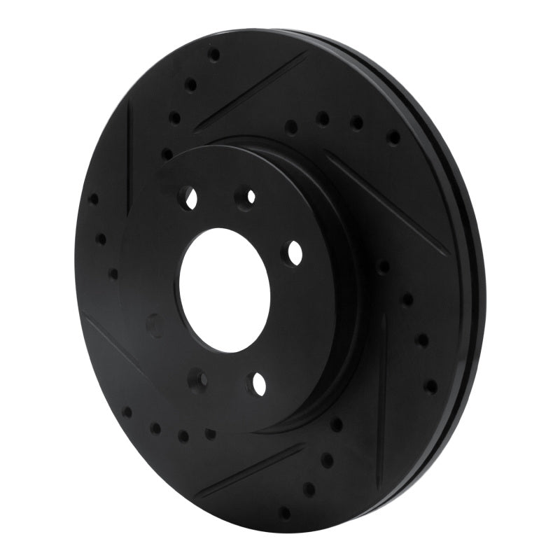 R1 12-25 Dodge Attitude (Mexico) Front Left Drilled & Slotted Black Brake Rotor