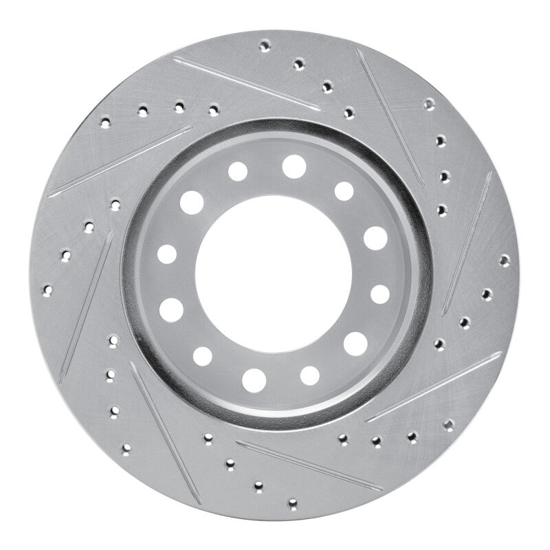 R1 76-89 Toyota Land Cruiser Front Left Drilled & Slotted Black Brake Rotor