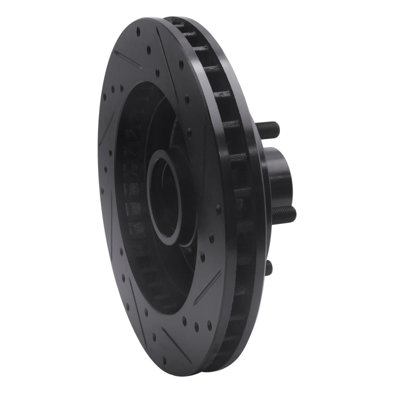 R1 88-96 Chevrolet C2500 Front Left Drilled & Slotted Black Brake Rotor