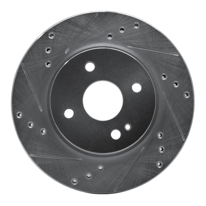 R1 11-15 Mazda 2 (Mexico) Front Left Drilled & Slotted Silver Brake Rotor