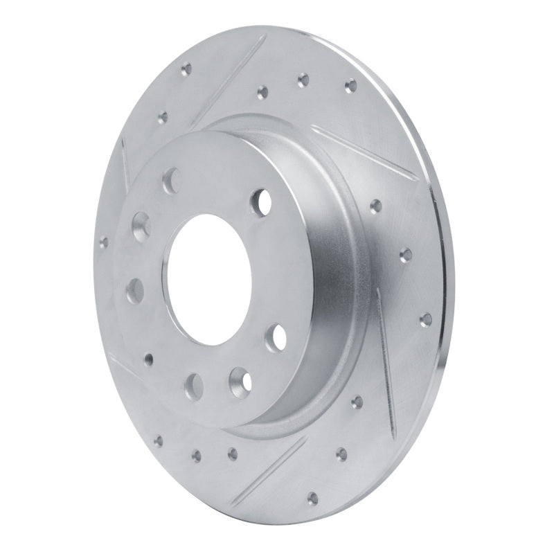 R1 14-25 Mazda 3 Rear Left Drilled & Slotted Silver Brake Rotor