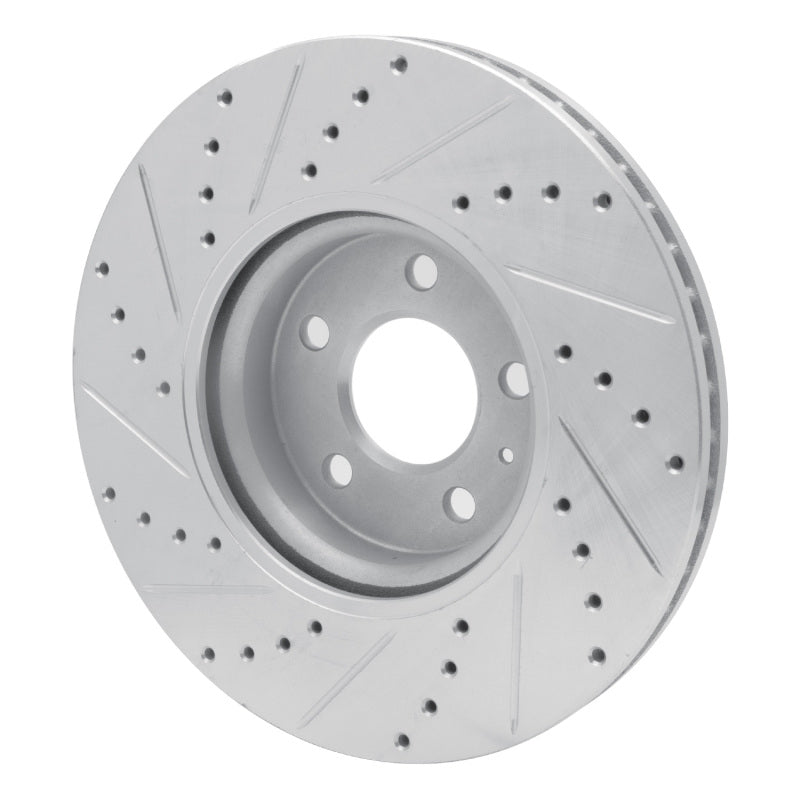 R1 11-17 Audi A5 Front Right Drilled & Slotted Silver Brake Rotor