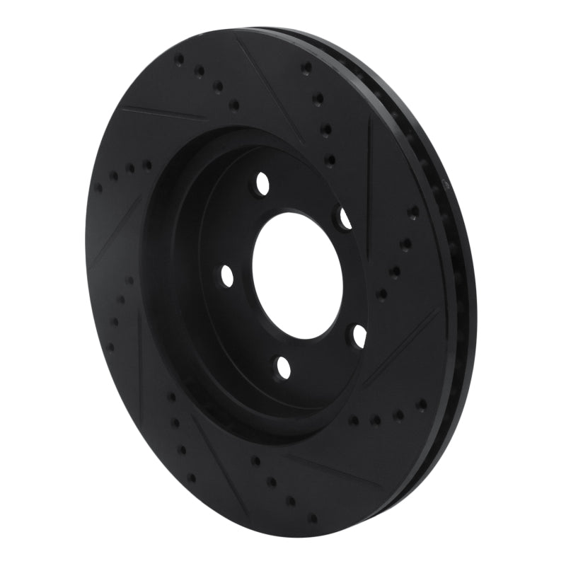 R1 04-08 Chrysler Pacifica Front Left Drilled & Slotted Black Brake Rotor
