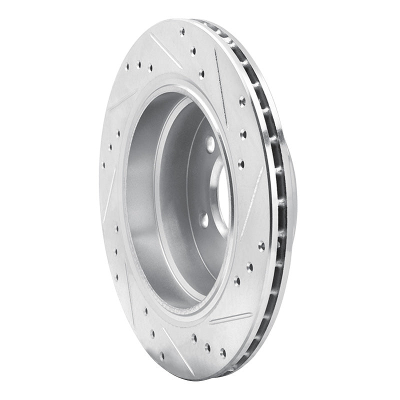 R1 88-94 BMW 740I Rear Left Drilled & Slotted Silver Brake Rotor