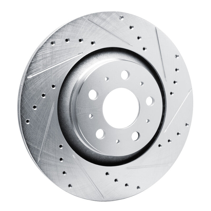 R1 20-25 Tesla Model Y Rear Right Drilled & Slotted Silver Brake Rotor