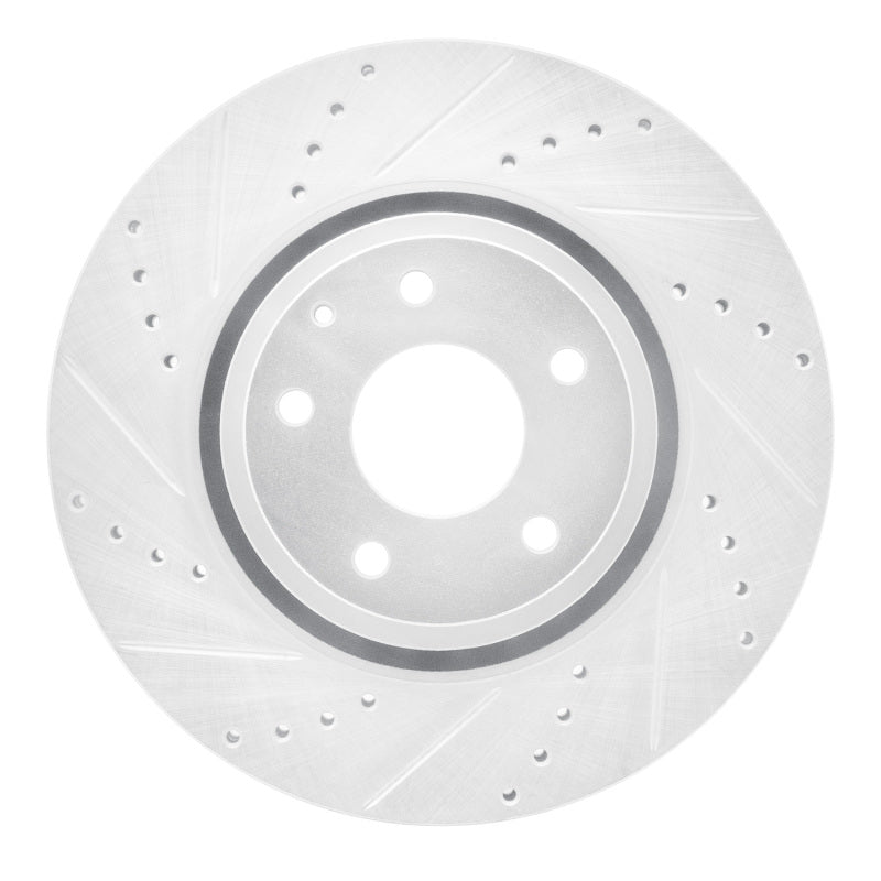 R1 16-25 Mazda CX-5 Front Left Drilled & Slotted Silver Brake Rotor