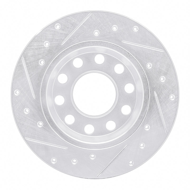 R1 00-08 Audi A4 (USA/Canada) Rear Right Drilled & Slotted Silver Brake Rotor
