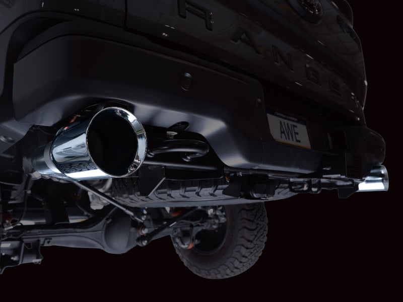 AWE 2024+ Ford Ranger Raptor 3.0L Switchpath Cat-Back Exhaust - Chrome Silver Tips