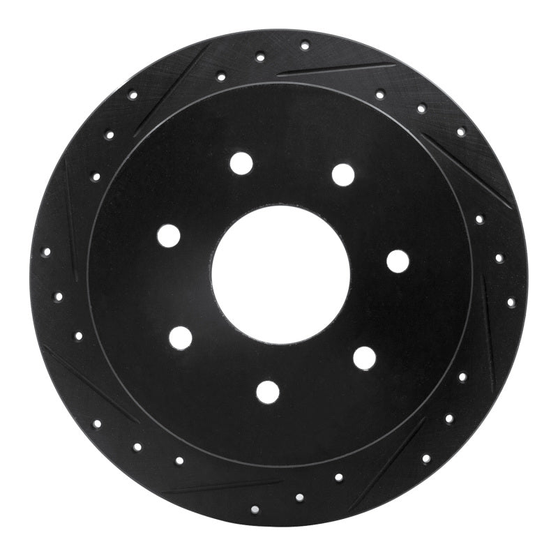 R1 97-04 Ford F-150 4WD Rear Left Drilled & Slotted Black Brake Rotor
