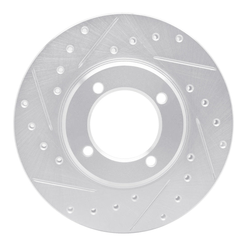 R1 81-82 Toyota Cressida Front Left Drilled & Slotted Silver Brake Rotor