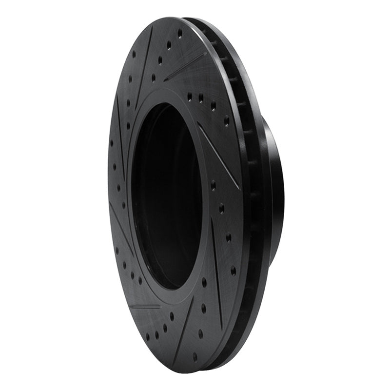 R1 04-10 BMW 525i (Mexico) Front Right Drilled & Slotted Black Brake Rotor