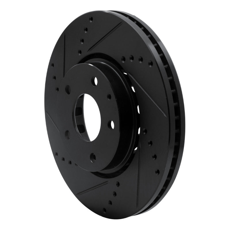 R1 16-25 Mazda CX-5 Front Left Drilled & Slotted Black Brake Rotor