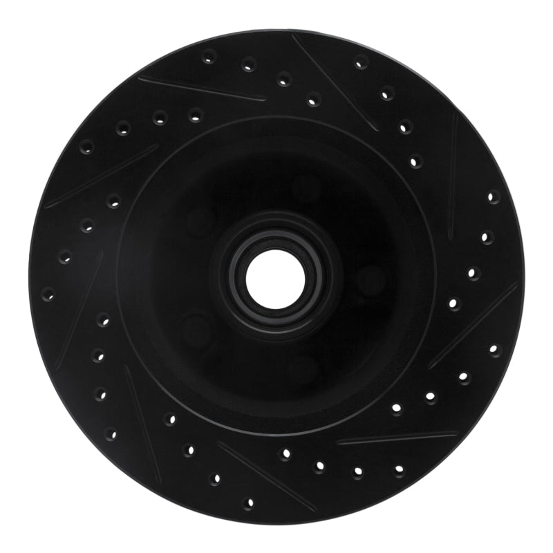 R1 86-92 Jeep Wagoneer Front Left Drilled & Slotted Black Brake Rotor