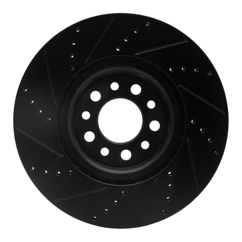 R1 14-25 Alfa Romeo Tonale Front Right Drilled & Slotted Black Brake Rotor