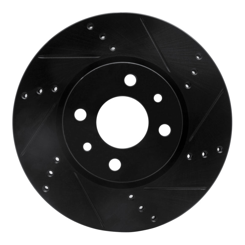 R1 09-19 Dodge Vision (Mexico) Front Right Drilled & Slotted Black Brake Rotor