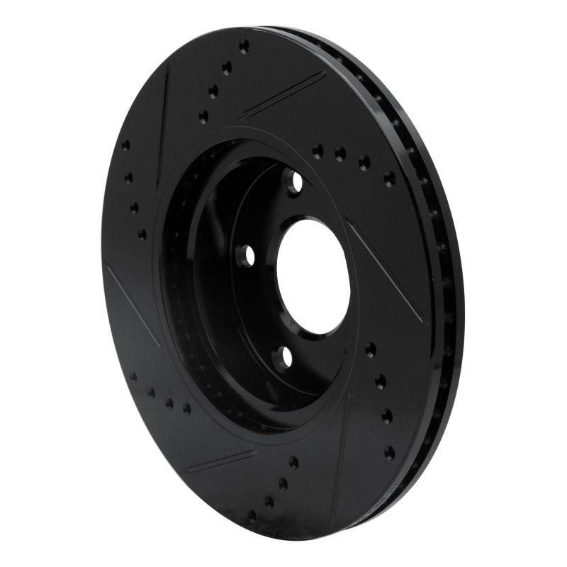 R1 14-24 Mazda 3 Front Right Drilled & Slotted Black Brake Rotor