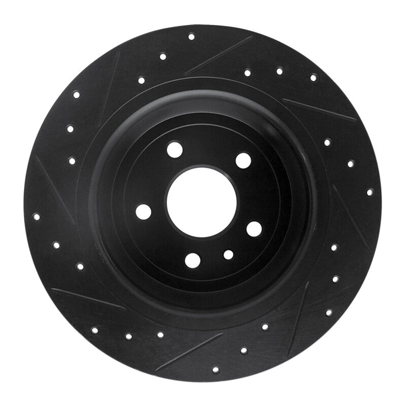 R1 13-20 Ford Escape Rear Right Drilled & Slotted Black Brake Rotor