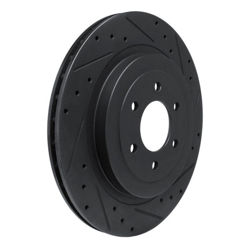 R1 92-02 Dodge Viper Rear Right Drilled & Slotted Black Brake Rotor
