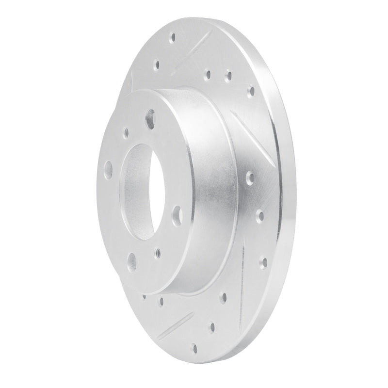 R1 92-96 Dodge COLT Front Left Drilled & Slotted Silver Brake Rotor