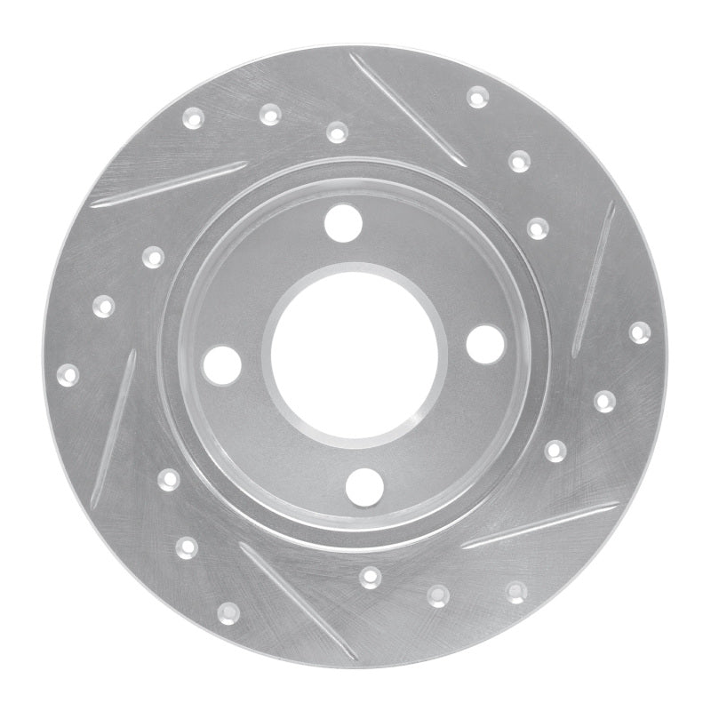 R1 84-95 Audi 4000 Quattro Rear Left Drilled & Slotted Silver Brake Rotor