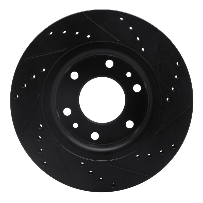 R1 06-09 Buick Rainier Front Left Drilled & Slotted Black Brake Rotor