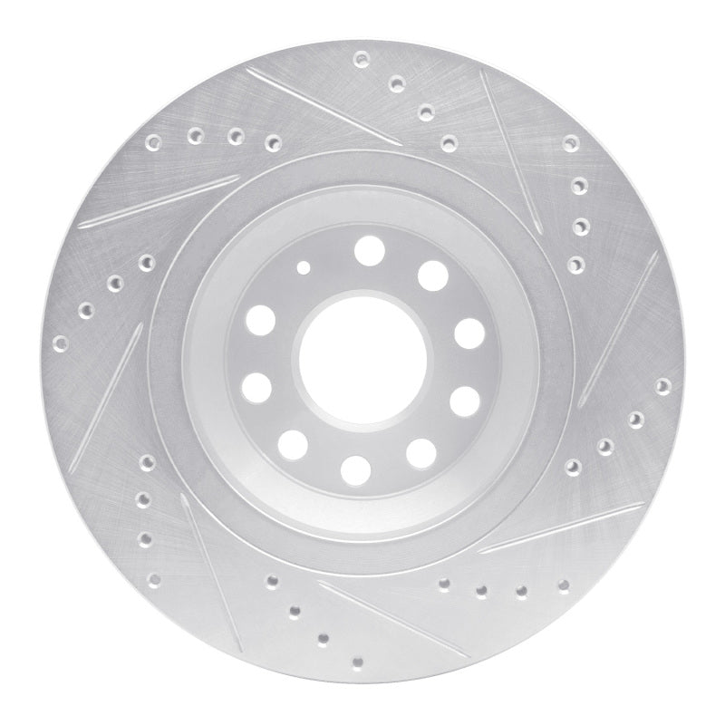 R1 06-25 Audi A3 Quattro Rear Left Drilled & Slotted Silver Brake Rotor