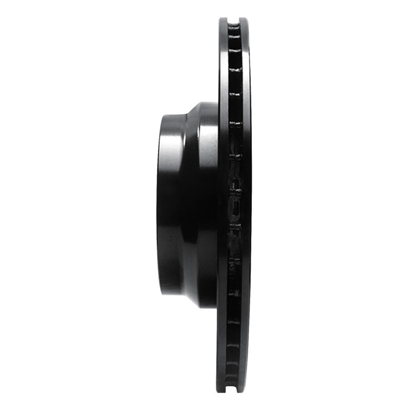 R1 06-12 BMW 330XI Front Right Drilled & Slotted Black Brake Rotor