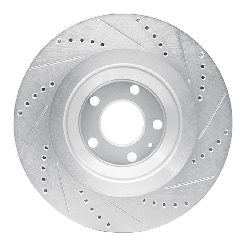 R1 05-11 Audi A6 Quattro Rear Left Drilled & Slotted Silver Brake Rotor