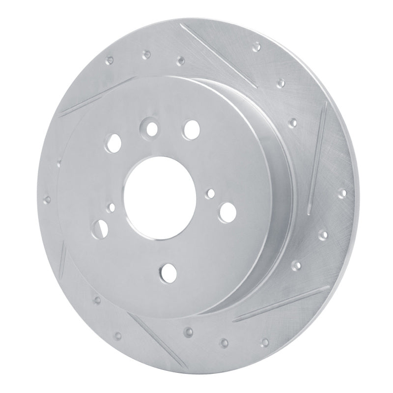 R1 18-24 Toyota Camry Rear Right Drilled & Slotted Silver Brake Rotor