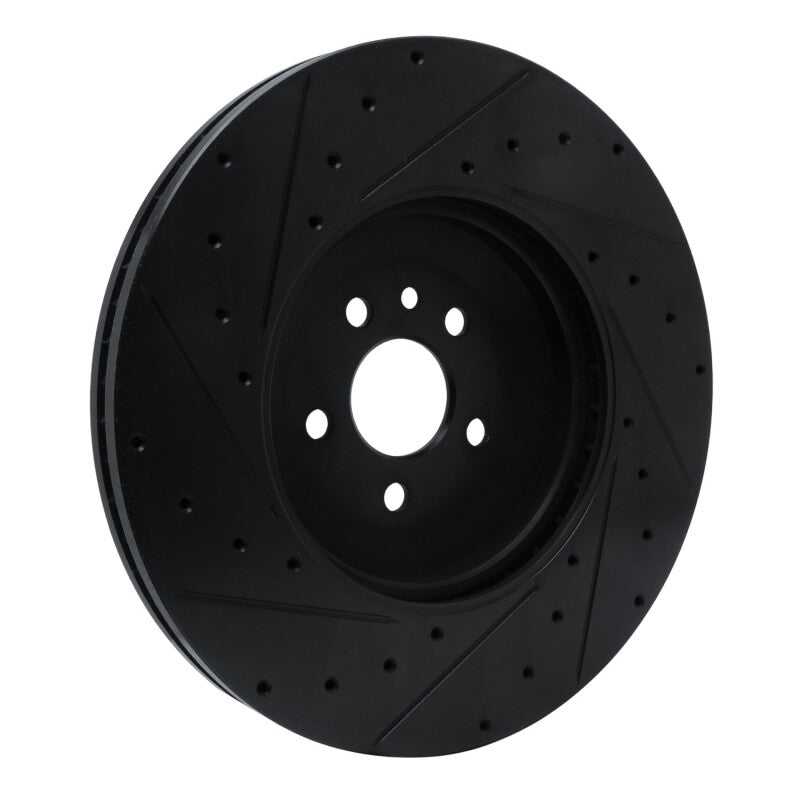 R1 21-25 Jaguar F-Pace Front Right Drilled & Slotted Black Brake Rotor