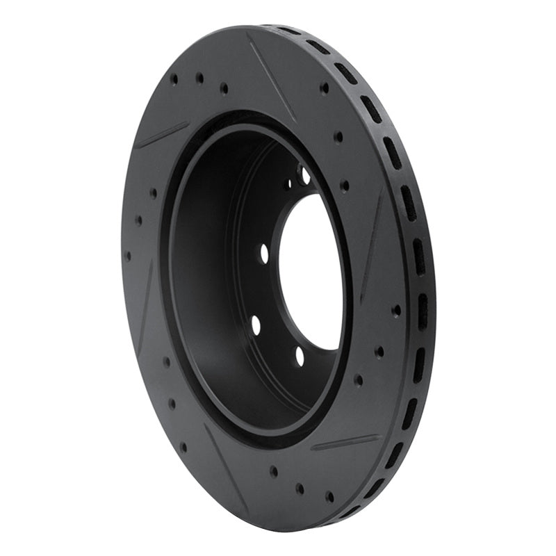 R1 91-93 Dodge STEALTH Rear Left Drilled & Slotted Black Brake Rotor