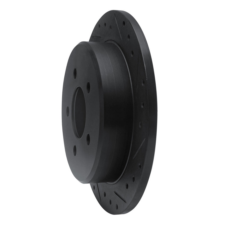 R1 95-02 Ford Explorer Rear Right Drilled & Slotted Black Brake Rotor