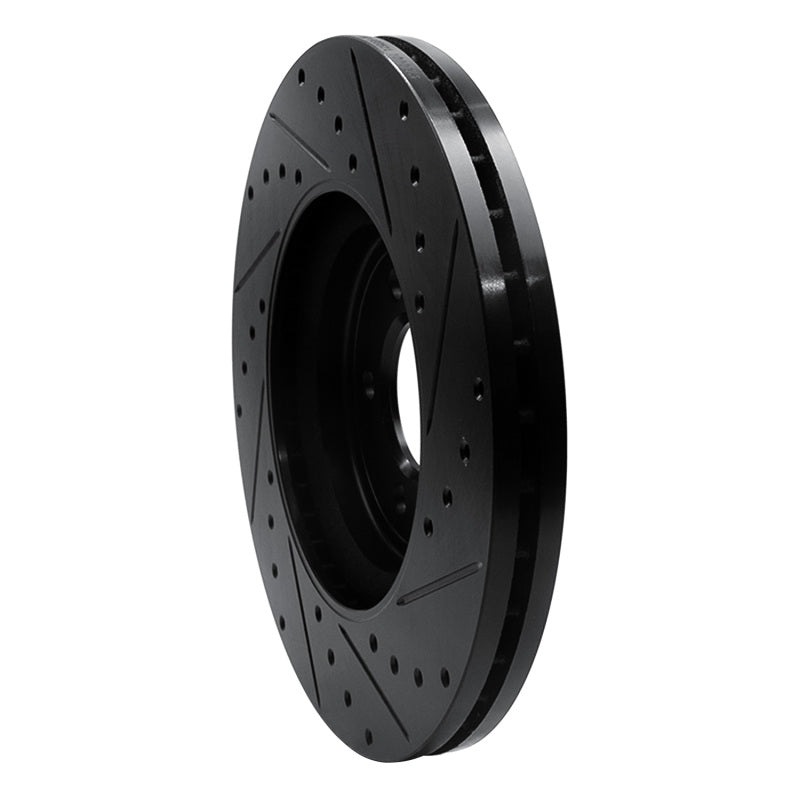 R1 06-10 Jaguar XK Front Left Drilled & Slotted Black Brake Rotor