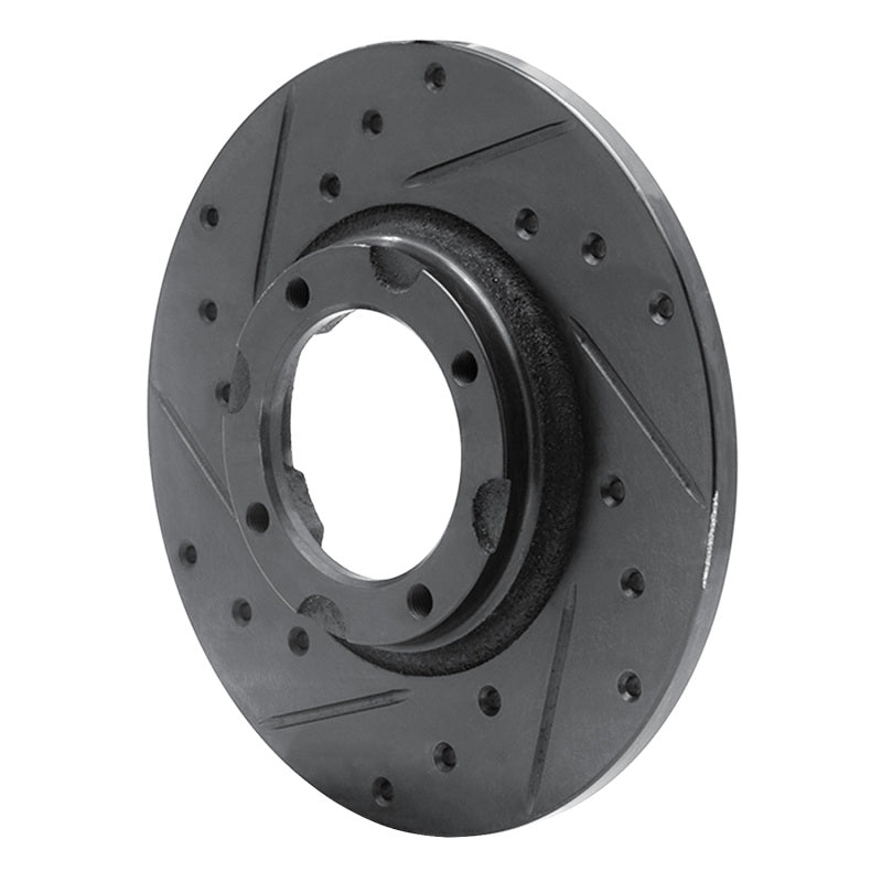 R1 80-82 Toyota Tercel Front Left Drilled & Slotted Black Brake Rotor