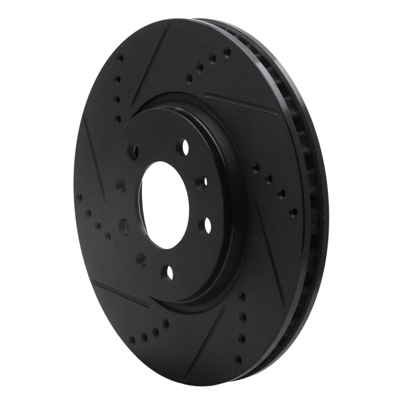 R1 06-10 Pontiac Solstice Front Left Drilled & Slotted Black Brake Rotor