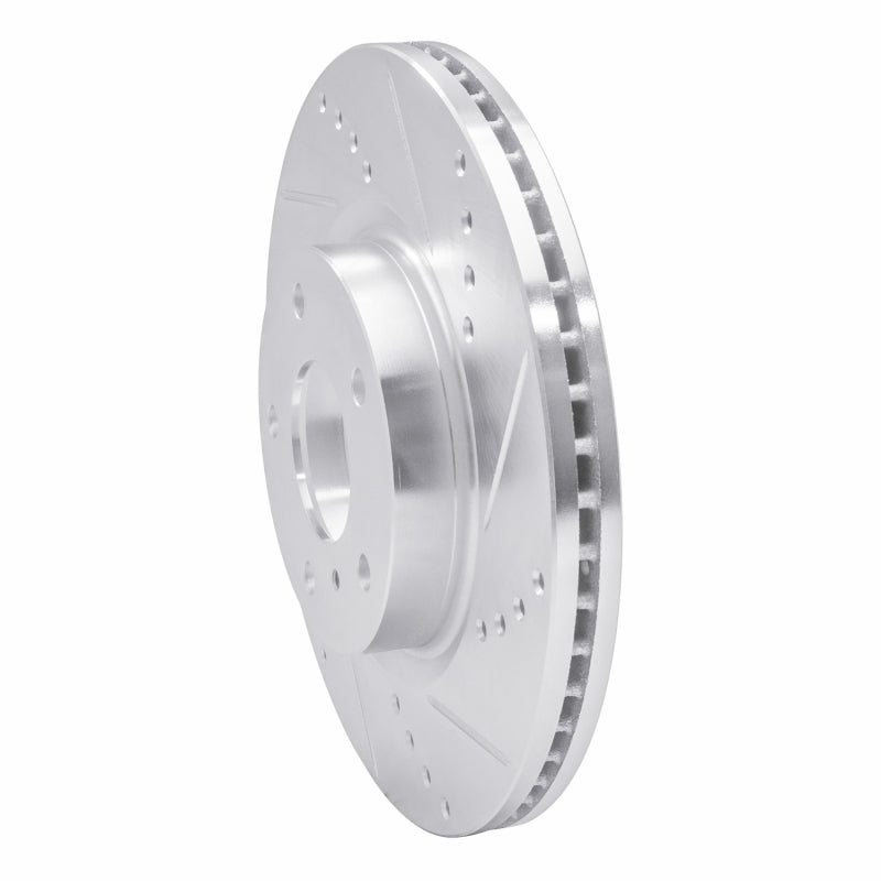 R1 03-05 Infiniti G35 Front Right Drilled & Slotted Silver Brake Rotor