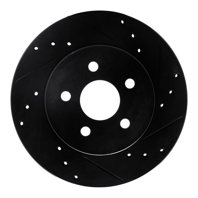 R1 88-88 Pontiac Fiero Rear/Front Right Drilled & Slotted Black Brake Rotor