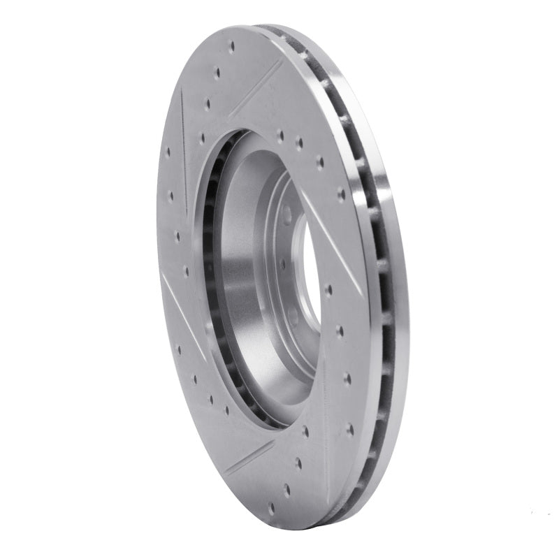 R1 81-89 Alfa Romeo GTV-6 Front Right Drilled & Slotted Silver Brake Rotor