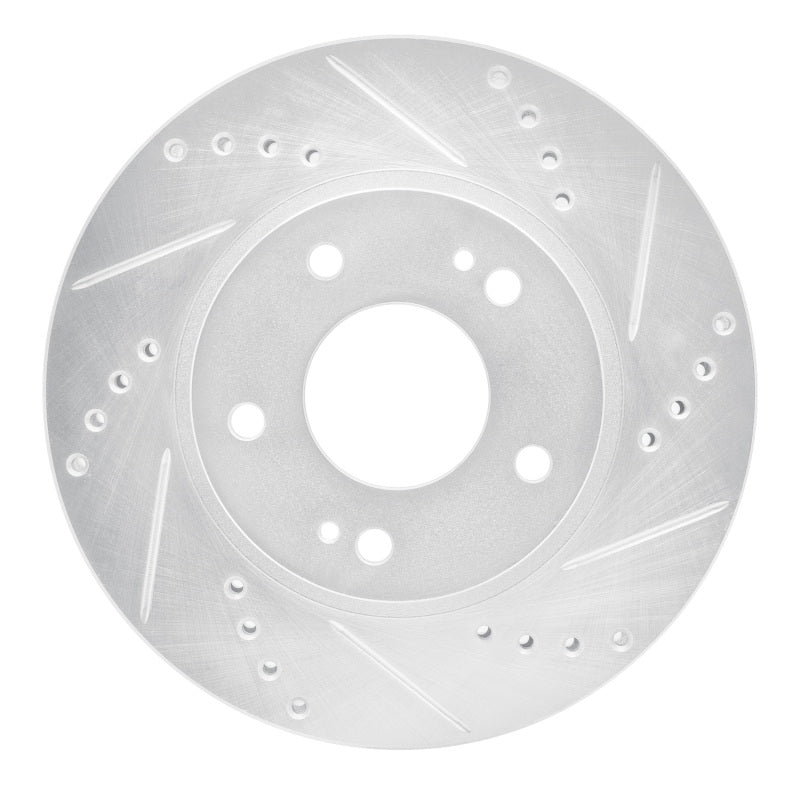 R1 00-24 Chrysler SEBRING Front Right Drilled & Slotted Silver Brake Rotor