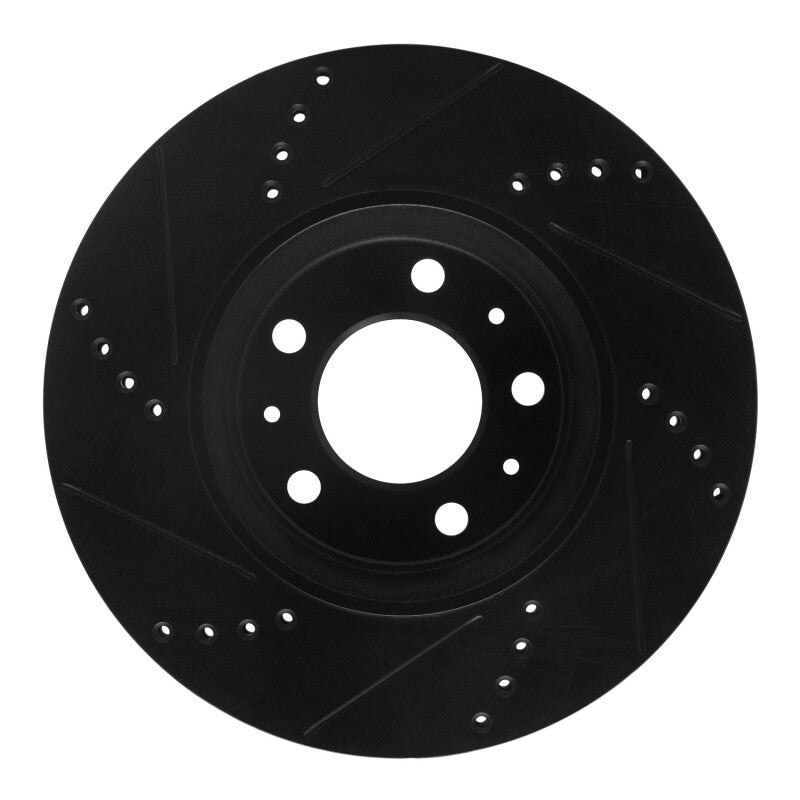 R1 06-10 Pontiac Solstice Front Right Drilled & Slotted Black Brake Rotor