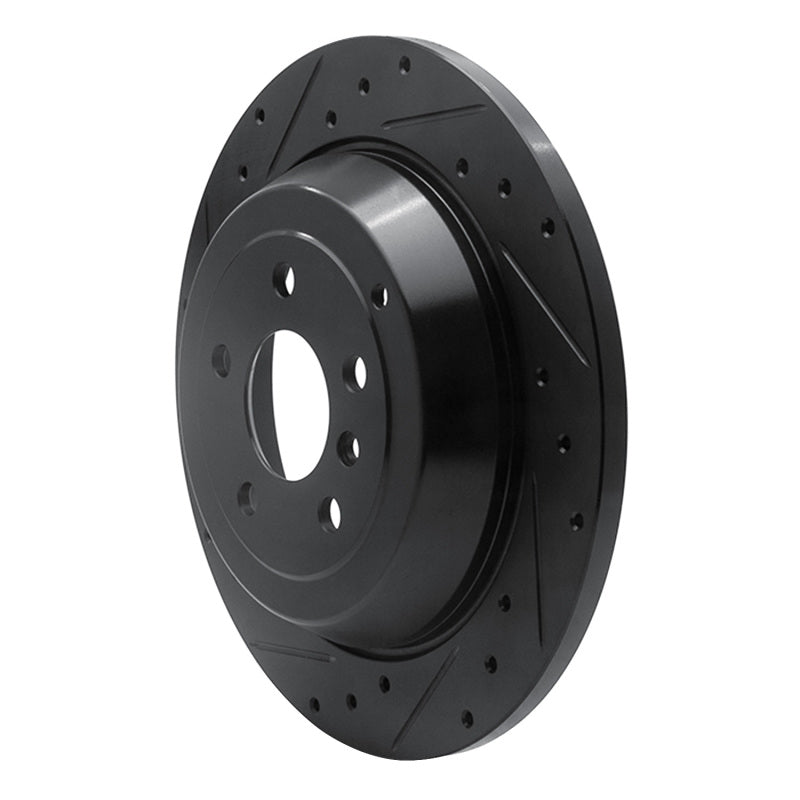 R1 06-12 Mercedes-Benz R320 Rear Left Drilled & Slotted Black Brake Rotor