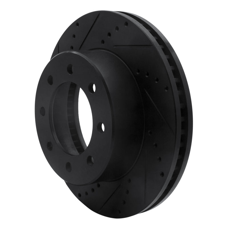 R1 09-25 Dodge Ram 2500 Front Left Drilled & Slotted Black Brake Rotor