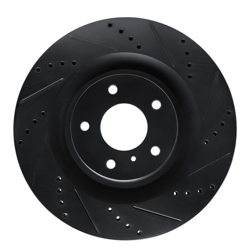 R1 19-24 Infiniti QX50 Front Right Drilled & Slotted Black Brake Rotor