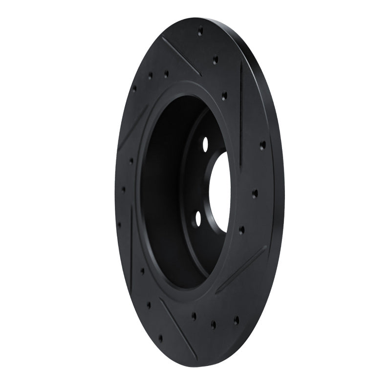 R1 19-25 Nissan ALTIMA Rear Left Drilled & Slotted Black Brake Rotor