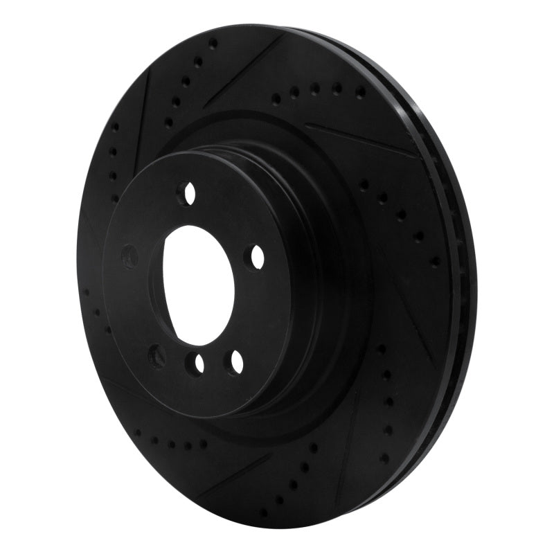 R1 06-09 Land Rover Range Rover Front Left Drilled & Slotted Black Brake Rotor
