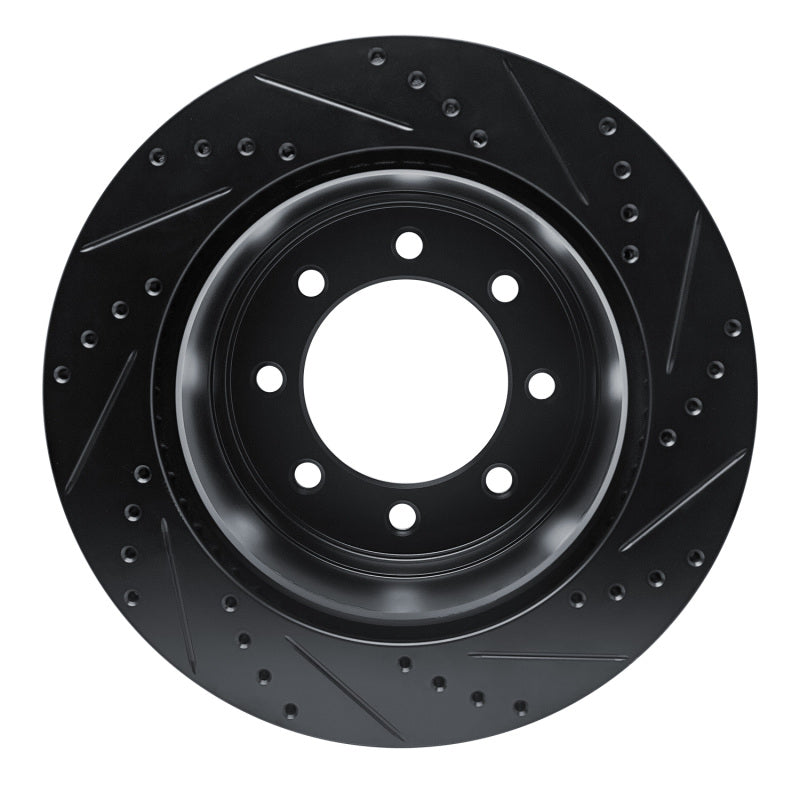 R1 11-22 Ford F-250 4WD (Super Duty) Rear Left Drilled & Slotted Black Brake Rotor
