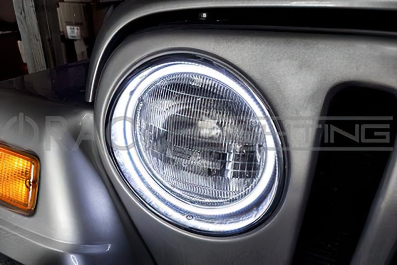 Oracle 7in Round Surface Mount LED Headlight Halo Kit - Red