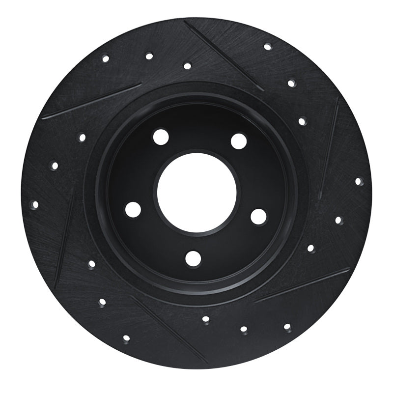 R1 19-25 Nissan ALTIMA Rear Left Drilled & Slotted Black Brake Rotor