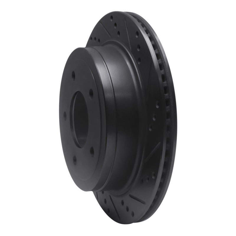 R1 04-06 Ford E-150 Club Wagon Rear Right Drilled & Slotted Black Brake Rotor